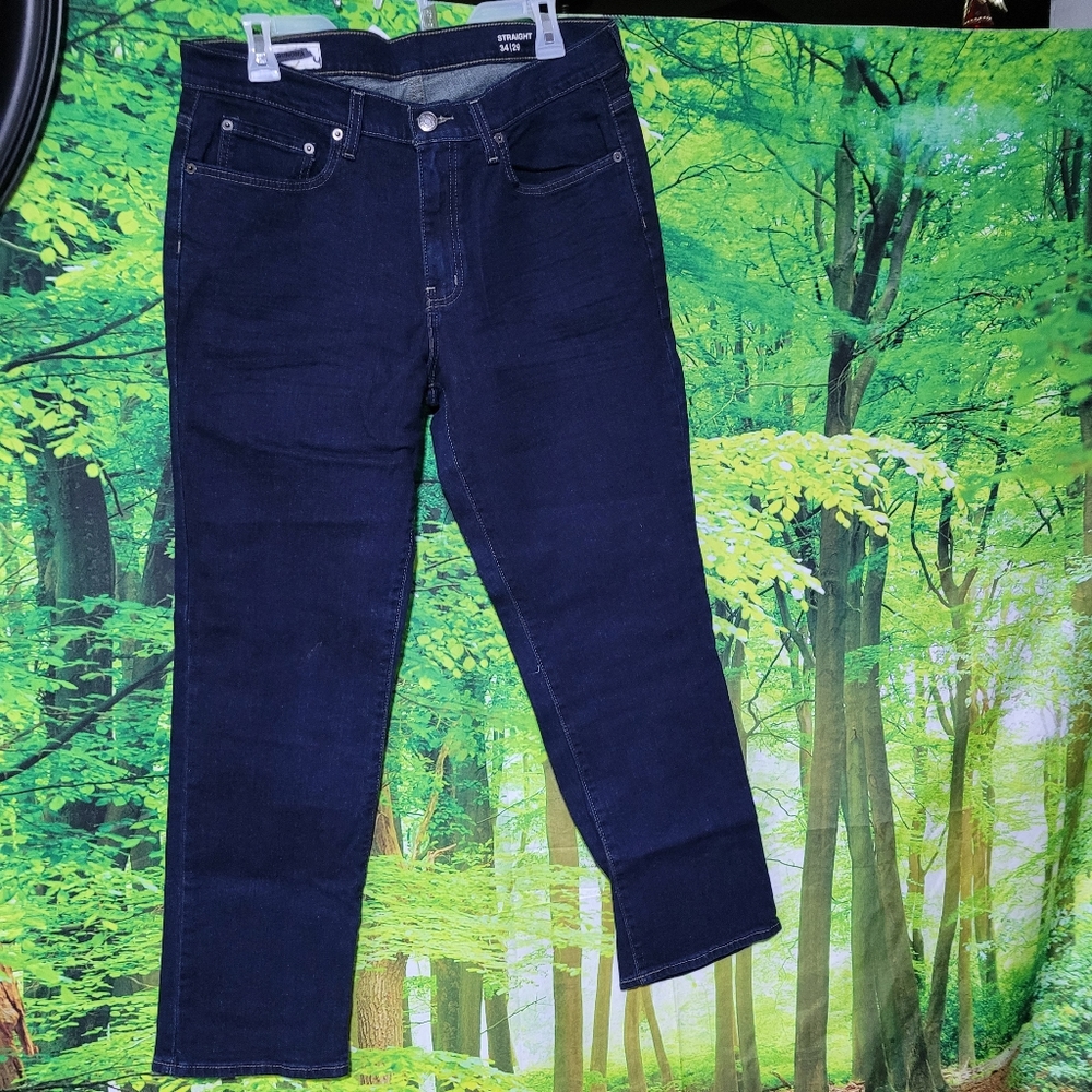 (3307-7)Sonoma Jeans Men's 34/29 Relaxed Fit Straight Dark Wash Denim Pants